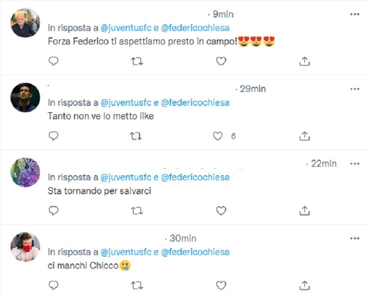 I commenti sotto al post della Juventus su Twitter