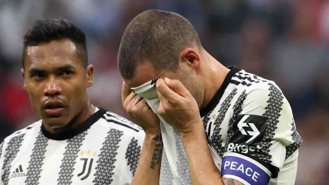 La disperazione di Bonucci, capitano della Juventus