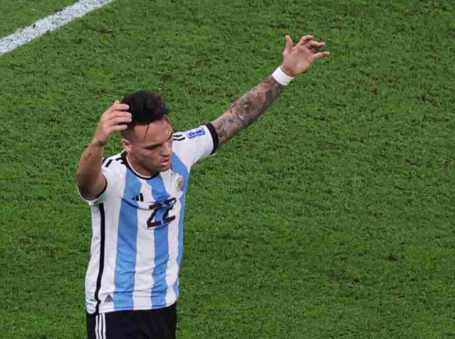 Lautaro Martinez si dispera in Argentina-Australia