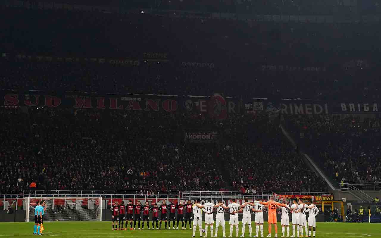 Milan-Tottenham minuto di raccoglimento
