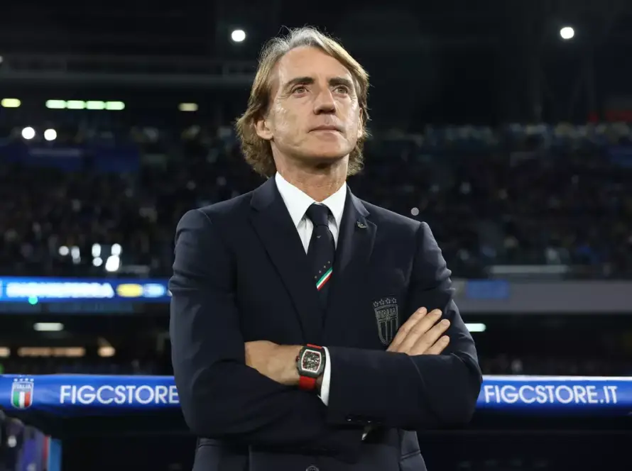 Roberto Mancini sulla panchina della Nazionale