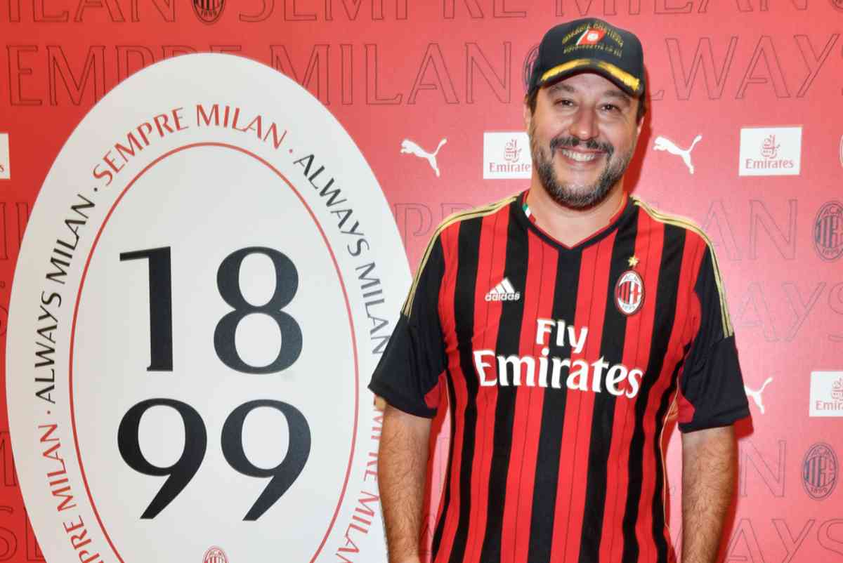 Napoli-Milan, l'esultanza di Matteo Salvini