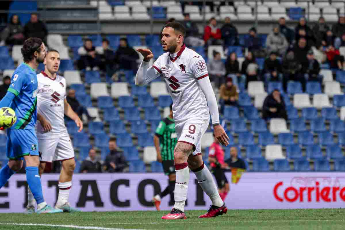 Sanabria, gol dell'1-1 con il Sassuolo