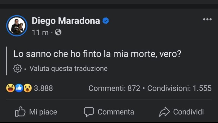 Diego Maradona account hackerato