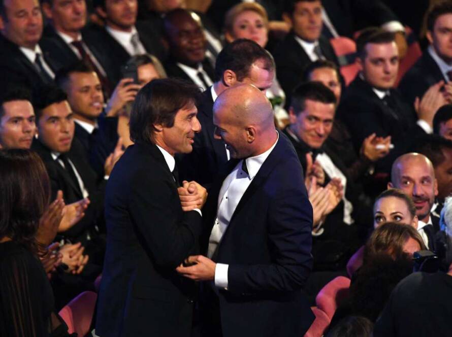 Conte e Zidane si salutano
