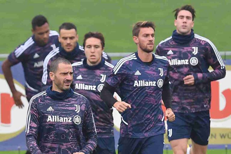 Allenamento gruppo squadra Juventus. (ansa-tvplay)