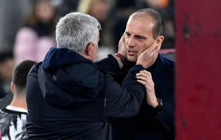 José Mourinho e Max Allegri. (ansa-tvplay) 