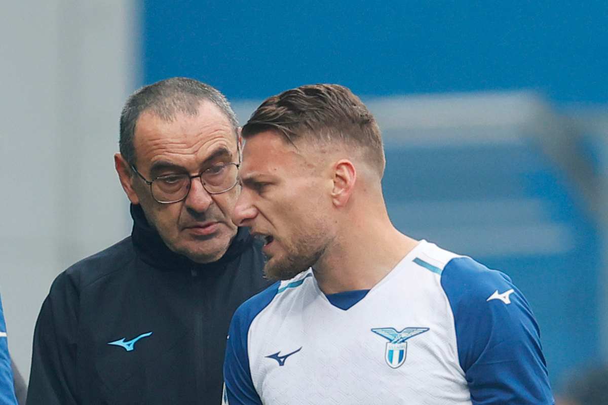 Maurizio Sarri e Ciro Immobile.