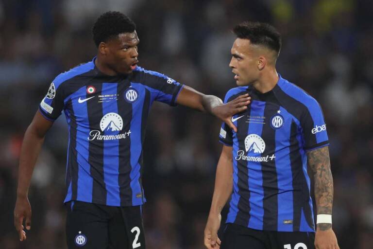 Denzel Dumfries e Lautaro Martinez. (ansa-tvplay)