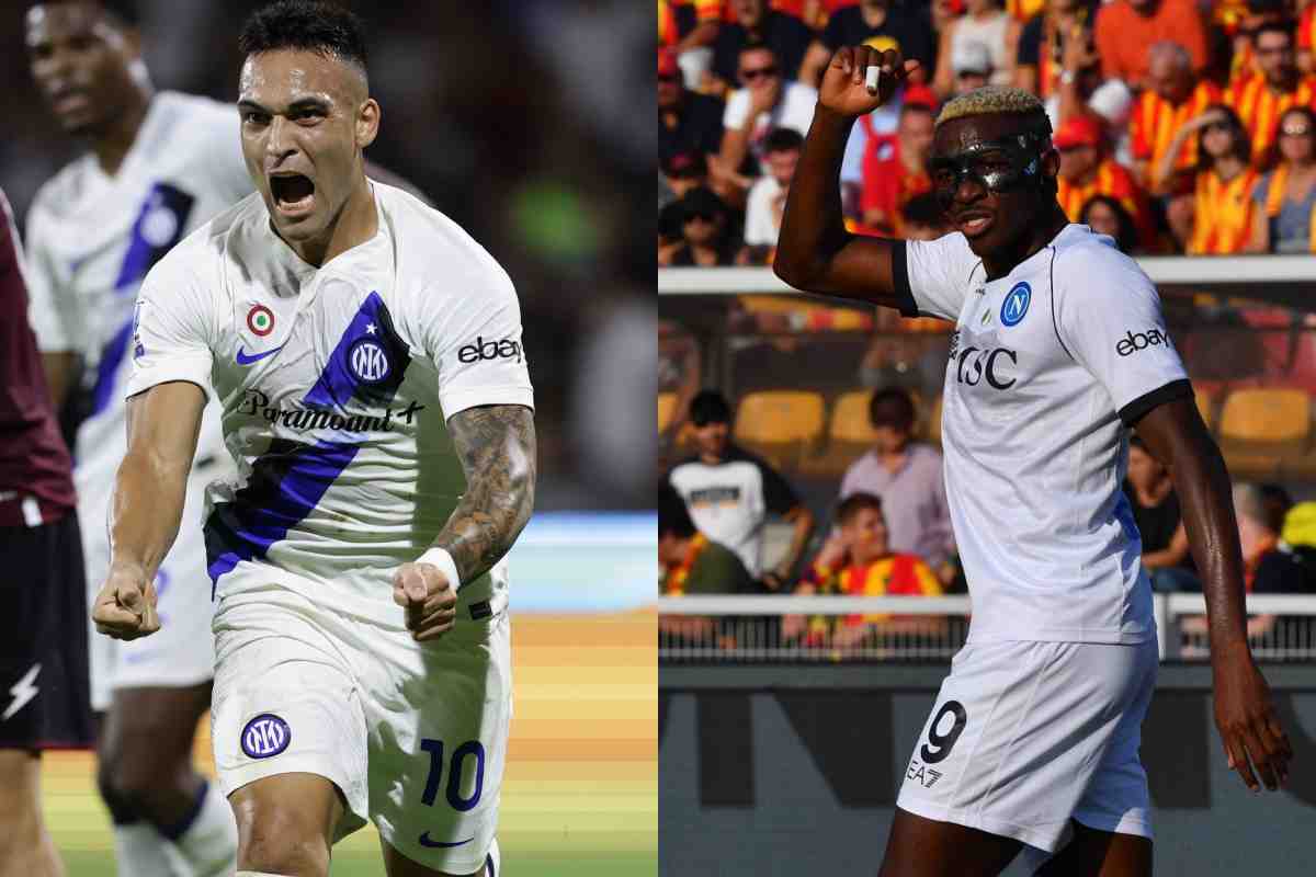 Collage di Lautaro e Osimhen