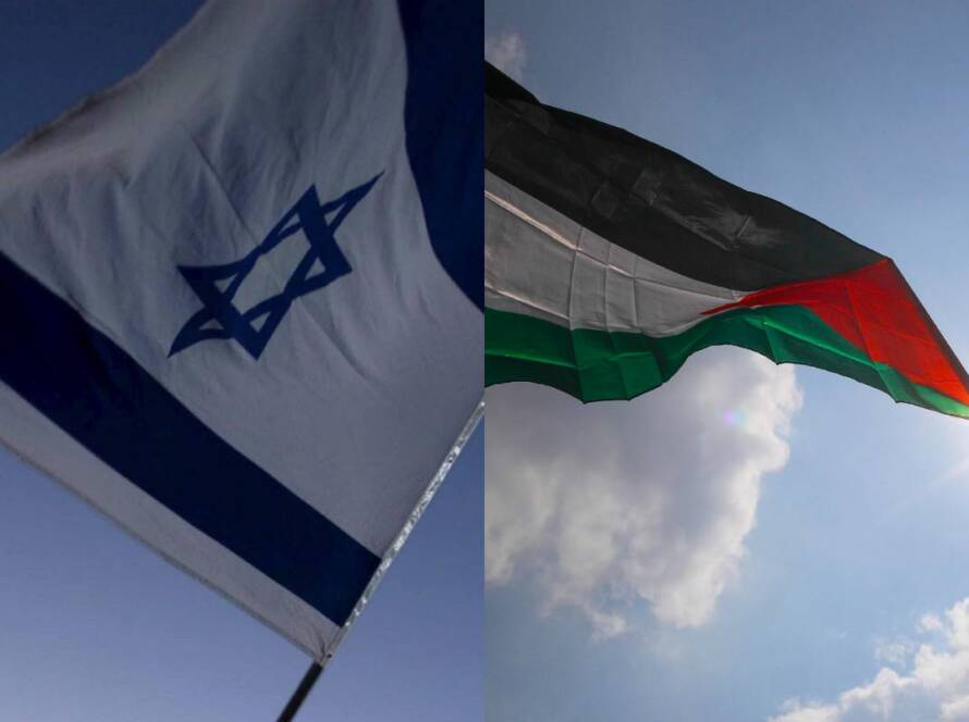 Bandiere Israele e Palestina