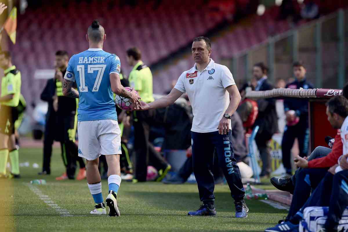 Francesco Calzona ai tempi di Sarri al Napoli. (lapresse-tvplay)