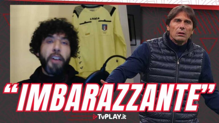 L&#039;arbitro Maurizio Russo spiega il rigore di Inter-Napoli