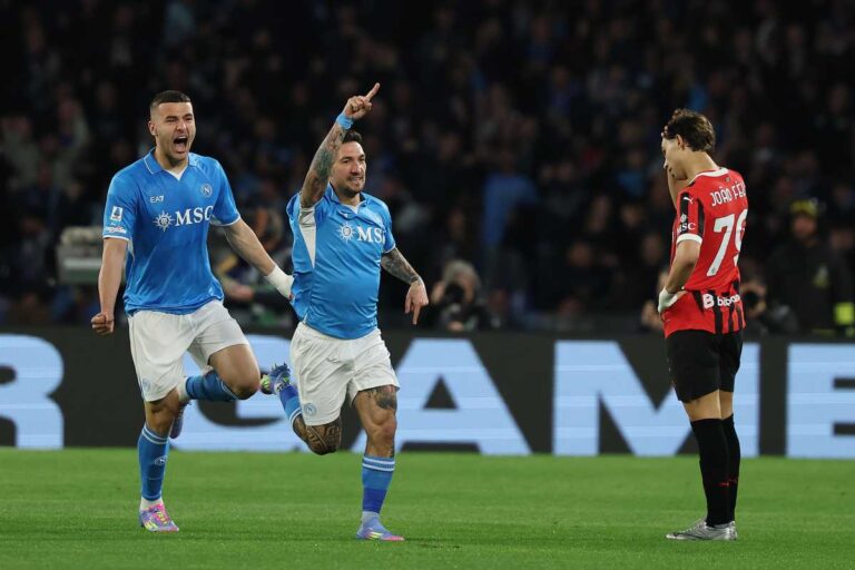 Il gol di Politano in Napoli Milan