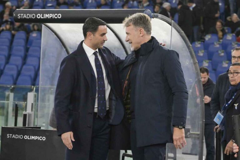 Raffaele Palladino si saluta con Marco Baroni