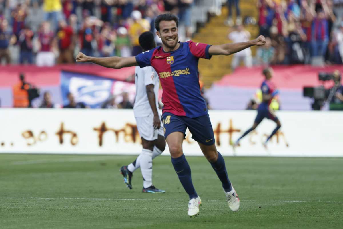 Eric Garcia esulta col Barcellona