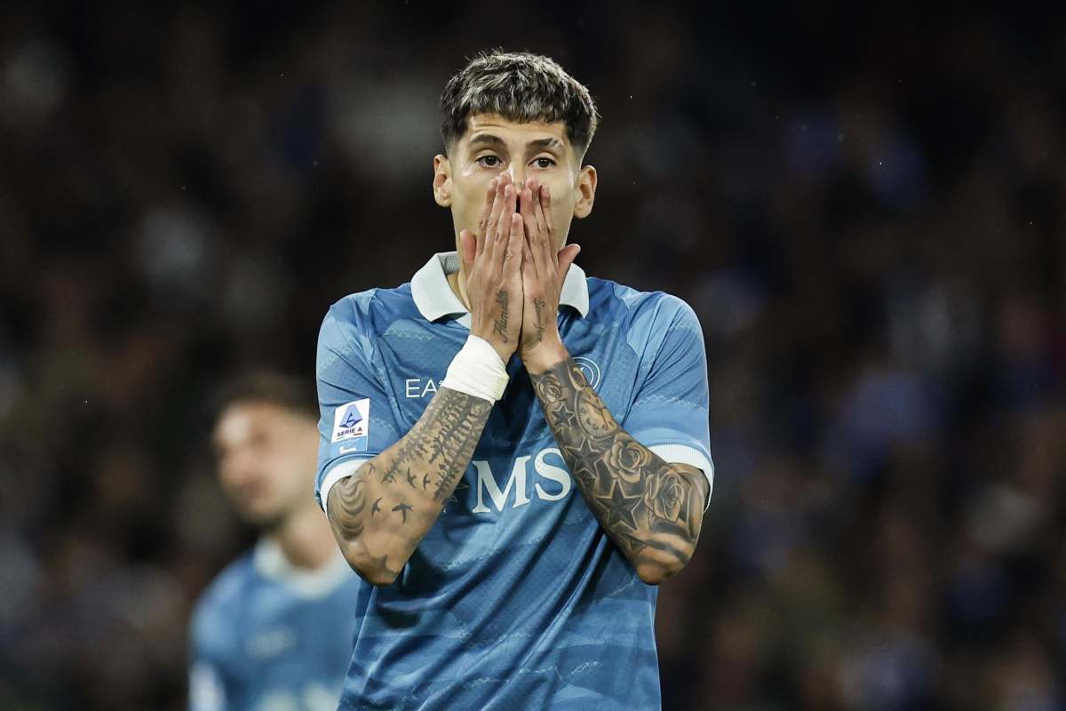 Mathias Olivera con il Napoli