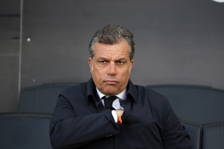 Giuntoli seduto in tribuna