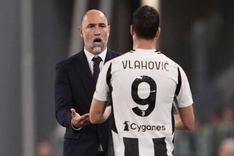 Igor Tudor e Dusan Vlahovic alla Juve