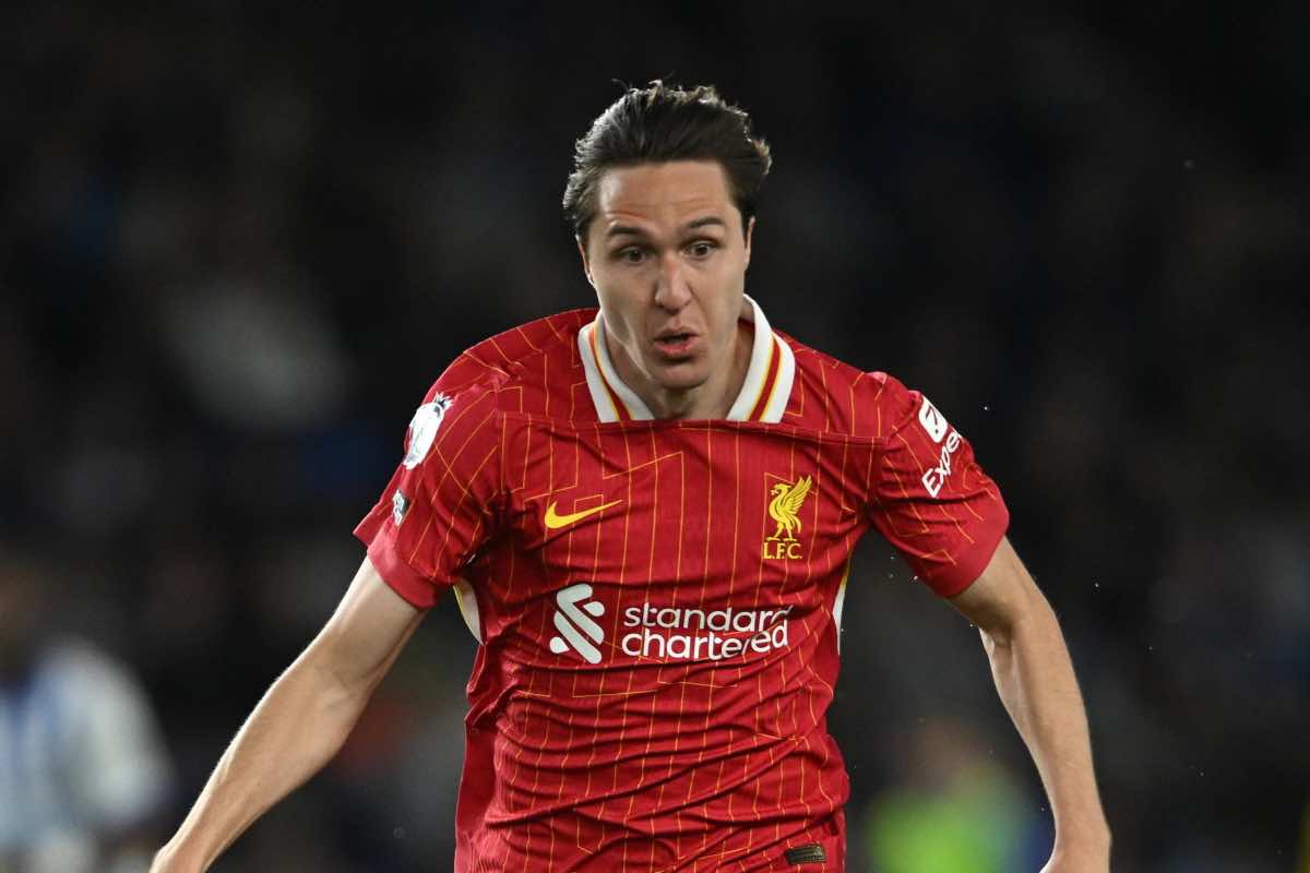 Federico Chiesa con la maglia del Liverpool