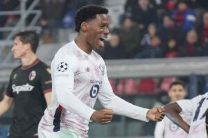 David esulta dopo un gol con il Lille