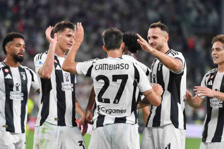 La Juventus festeggia dopo un gol