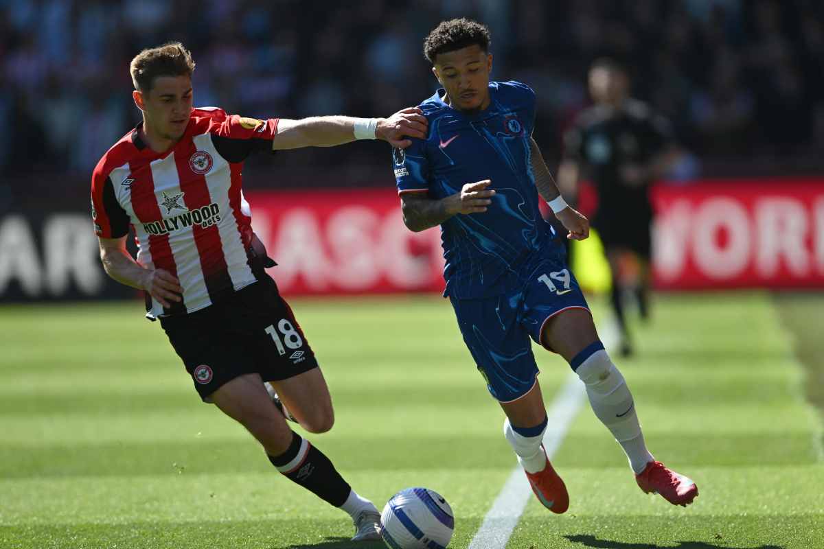 Sancho in campo con il Chelsea