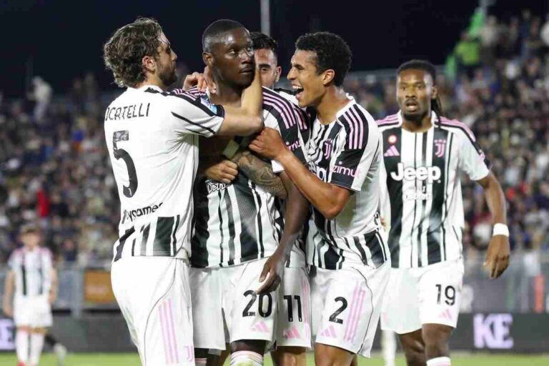La Juventus festeggia dopo un gol