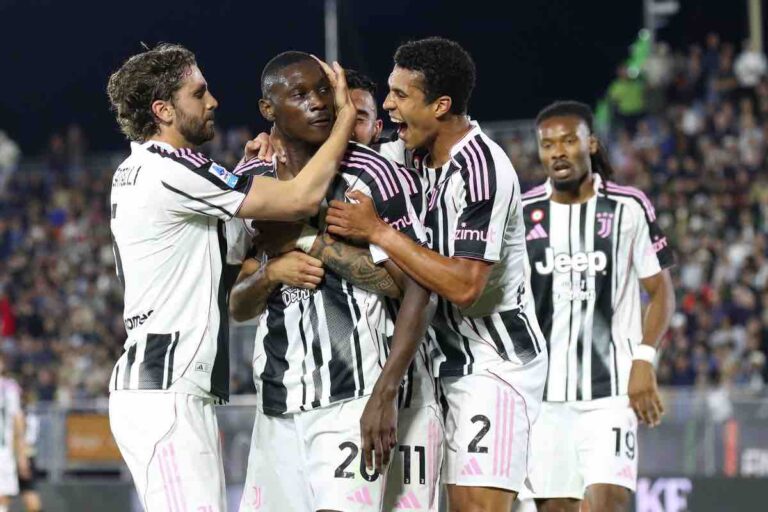 La Juventus festeggia dopo un gol