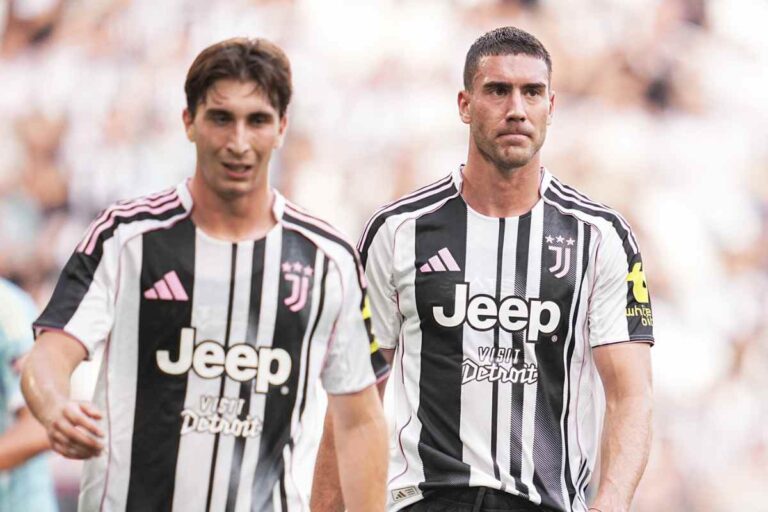 Vlahovic e Miretti in campo con la Juventus