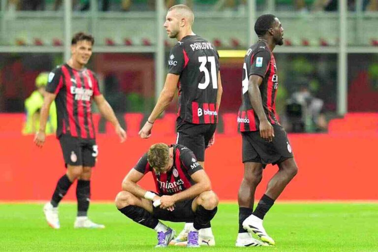 I giocatori del Milan, delusi